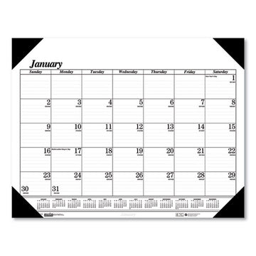 House of Doolittle™ Recycled One-color Dated Monthly Desk Pad Calendar, 18.5 X 13, White Sheets, Black Binding-corners,12-month (jan-dec): 2022 freeshipping - TVN Wholesale